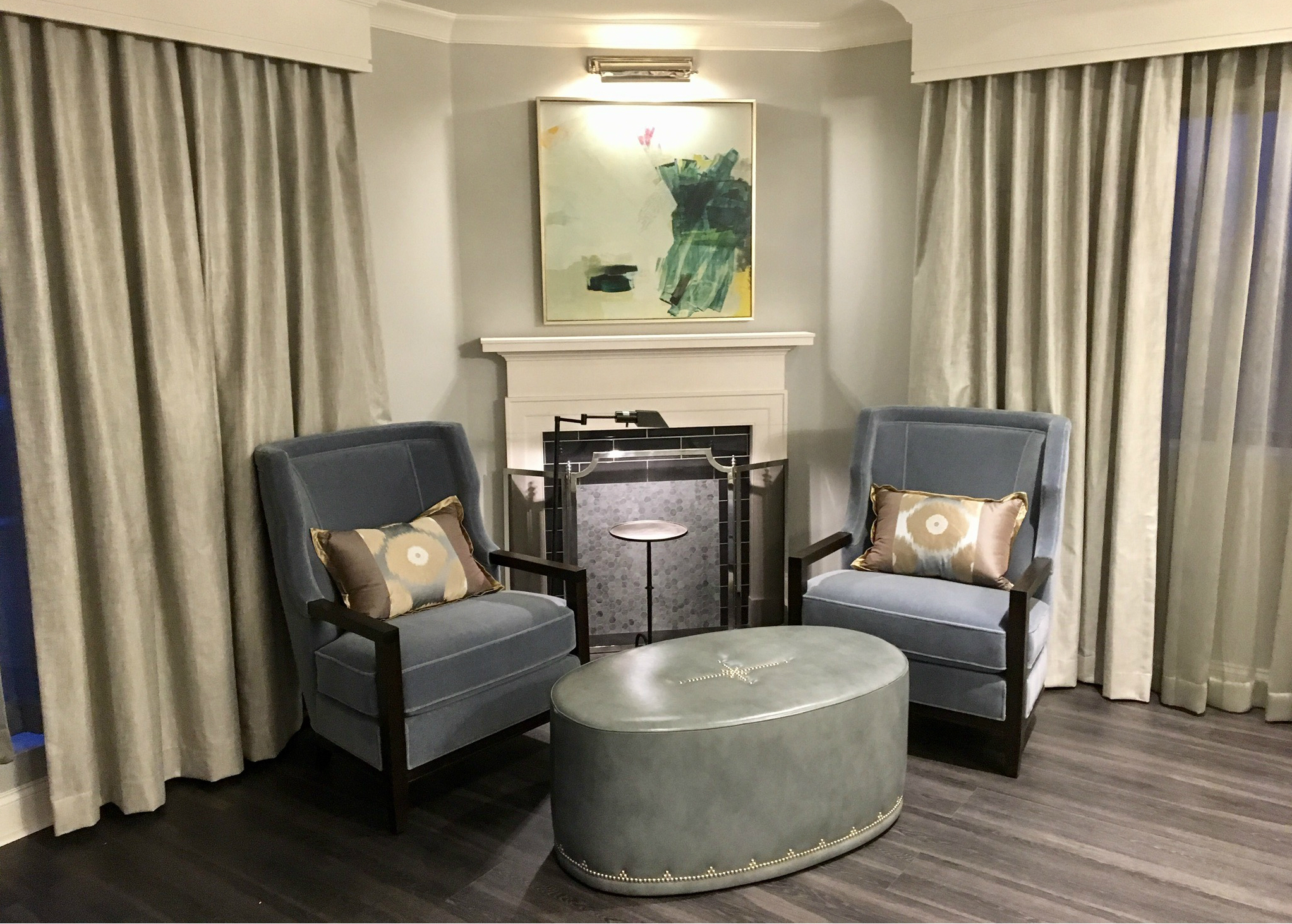 Renovated guestroom sitting area at the Melrose Georgetown Hotel