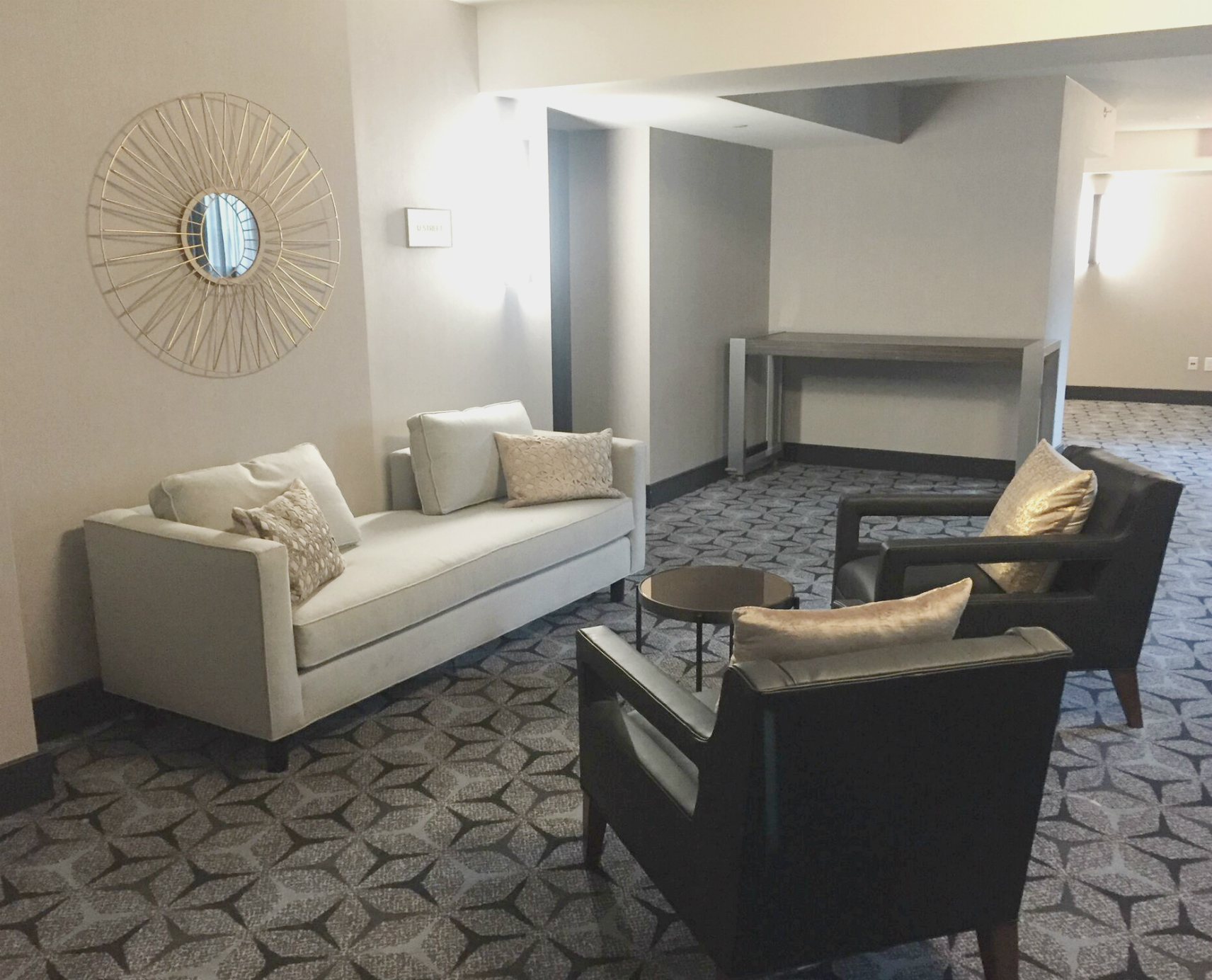 Corridor seating in The Washington Hilton