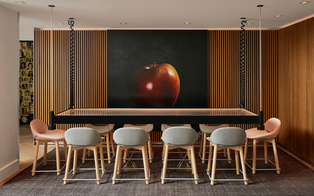 Large table and seating at Hotel Zena